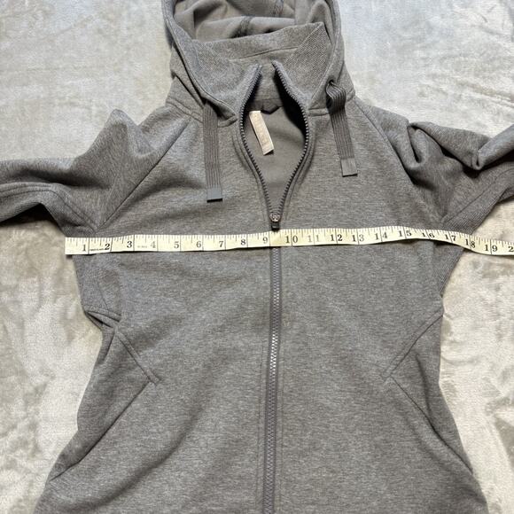 Athleta Triumph Hoodie Full Zip Sweatshirt Womens Workout Running XS Gray - Picture 7 of 11